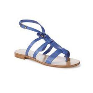 Salvatore Ferragamo Fiamma Leather Gladiator Sandal in New Iris Size 7 $625